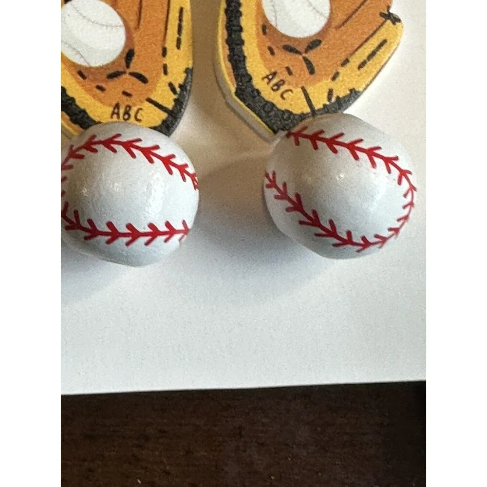 Baseball Softball earrings lot children Glove Pitcher Sports team tween tomboy